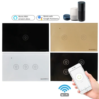 Wifi Touch Zidni prekidač Svjetla 1 2 3 4 Banda 1 Način Standard SAD-Nula Vatrootporni Kabel Bežični Daljinski Upravljač Glas program Tuya Radi MAKERELE