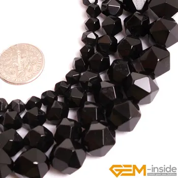 Prirodni Kamen Crnci Agatha Cut-više faceted Perle Za Izradu Nakita Strand 15 