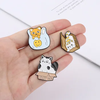 Crtani smiješno mačka, kao što su igle serije Cute animal, univerzalni эмалевая pin veliko, ikona za nakit, torbe, dar za prijatelja