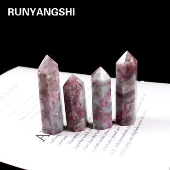 Runyangshi Prirodni cvijet šljive turmalin uzorak mineralni Kvarc Kristal Kamen Spot Zdrav Šestokutno Coli Ljekoviti Kamen