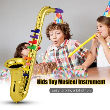Saksofon Dječje Glazbe puhački instrument ABS Metalni Zlatni Saksofon s 8 Boja Tipke