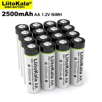 NOVI Liitokala 1,2 AA 2500 mah Ni-MH Punjiva baterija aa za temperaturnog pištolj daljinski upravljač, miš igračke baterije