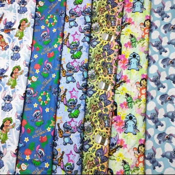 Disney Stitch MELE KALIKIMAKA Božićni Print 100% Pamučna Tkanina za Odjeću za Dječake domaće Tekstilne Presvlake Za Jastuke Rukotvorina DIY