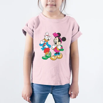 Modni Majice Za Djecu, vanjska Dječja Majica u stilu Харадзюку Za Djevojčice i Dječake, Zabavna majica s Minnie i Daisy, Dječja Majica