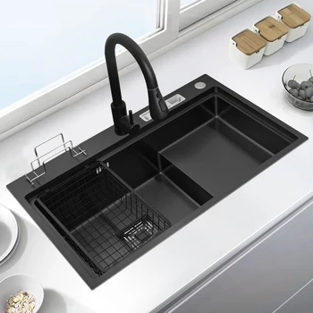Umivaonik 304 sudoper od plemenitog čelika s jednim spremnikom kuhinjski nano-овощная umivaonik stepenice umivaonik crna umivaonik kuhinjski pribor