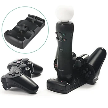 Za Playstation 3 Kontroler Stalak priključne stanice za Sony PS3/MOVE Kontroler Stalak za Punjač 2 u 1 Baza Led Svjetlosni Indikator