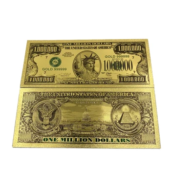 Američka Novčanica Dolar Novčanica od Milijun dolara krivotvorenog novca u plastičnim банкноте od zlata, od 24 Do Kolekciju suvenira i razglednica s kipom Slobode
