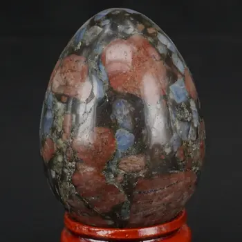 36x50 mm, Kamen Plavi Opal Ископаемая Opseg Jaje Liječenje Čakre Reiki Navoj Obrt Minerale W/Postolje