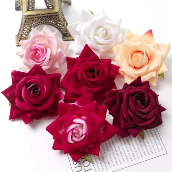 10 kom. Umjetne Ruže Cvijeće Glave 10 cm, Svila, Lažni Cvijeće Za uređenje Doma Vrt Vjenčanje Dekoracije DIY Zanat Vijenac Pribor