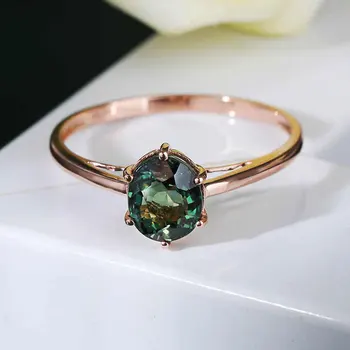 Novi luksuzni vjenčano prstenje od ljubičaste zlata 585 uzorka za пар14к rose gold novi modni kreativni dizajn zeleni kristal večernje vjenčanje dekoracije