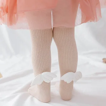 1 Par Proljeće-jesen i čarape za djevojčice, Slatka hulahopke, Tajice, Čarape, Pamučne čarape s Krilima Anđela, Кавайные čarape za djecu 0-6 godina