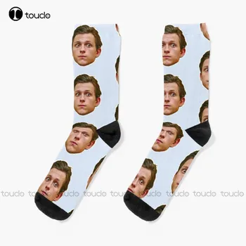 Tom Holland Čarape Žute Čarape Unisex Za Odrasle Mlade Omladinski Čarape 360 ° Digitalni Tisak Na Red Poklon Smiješno Čarapa Hd Visoke Kvalitete